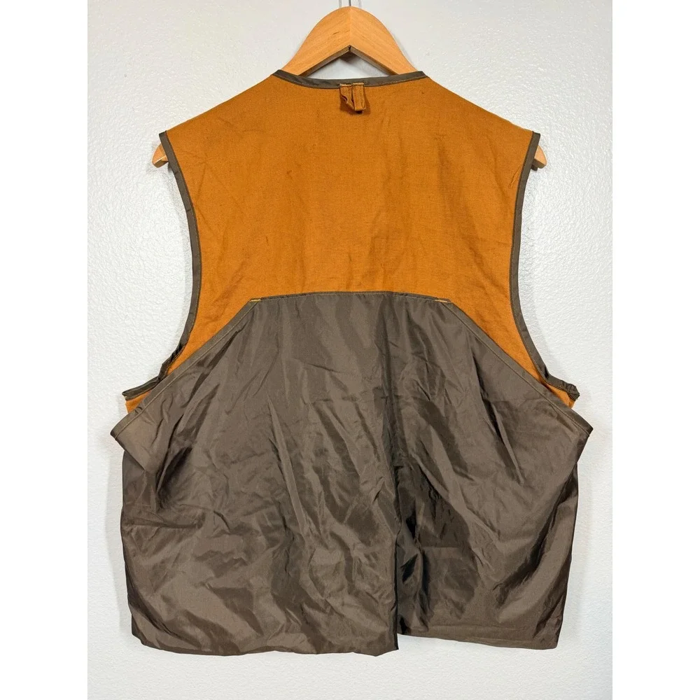 Duck Bay Hunting Vest Mens Large Brown Vintage Canvas‎ Utility Shell Pocket